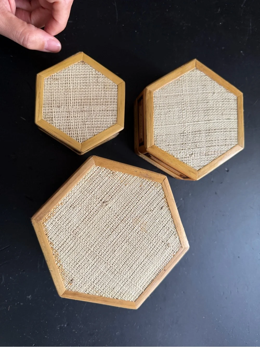 Vintage Boho Stacking Trinket Boxes Set of 3
